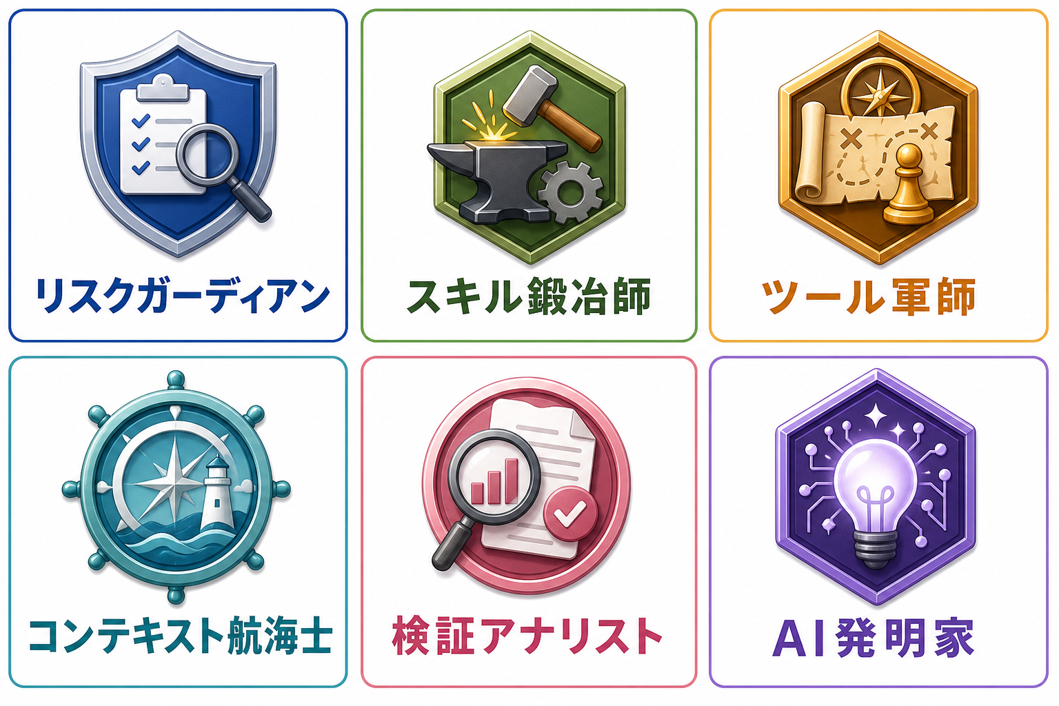 6つのジョブ系バッジの一覧
